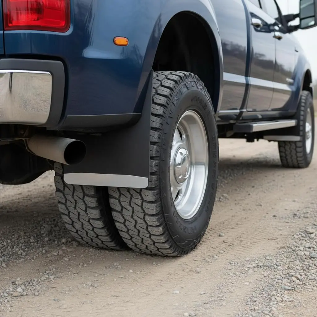 UltimateFlap 20 Inch Rear Dually Mud Flap with Stainless Steel Weight | Heavy Duty Mud Guard for Trucks - view 6