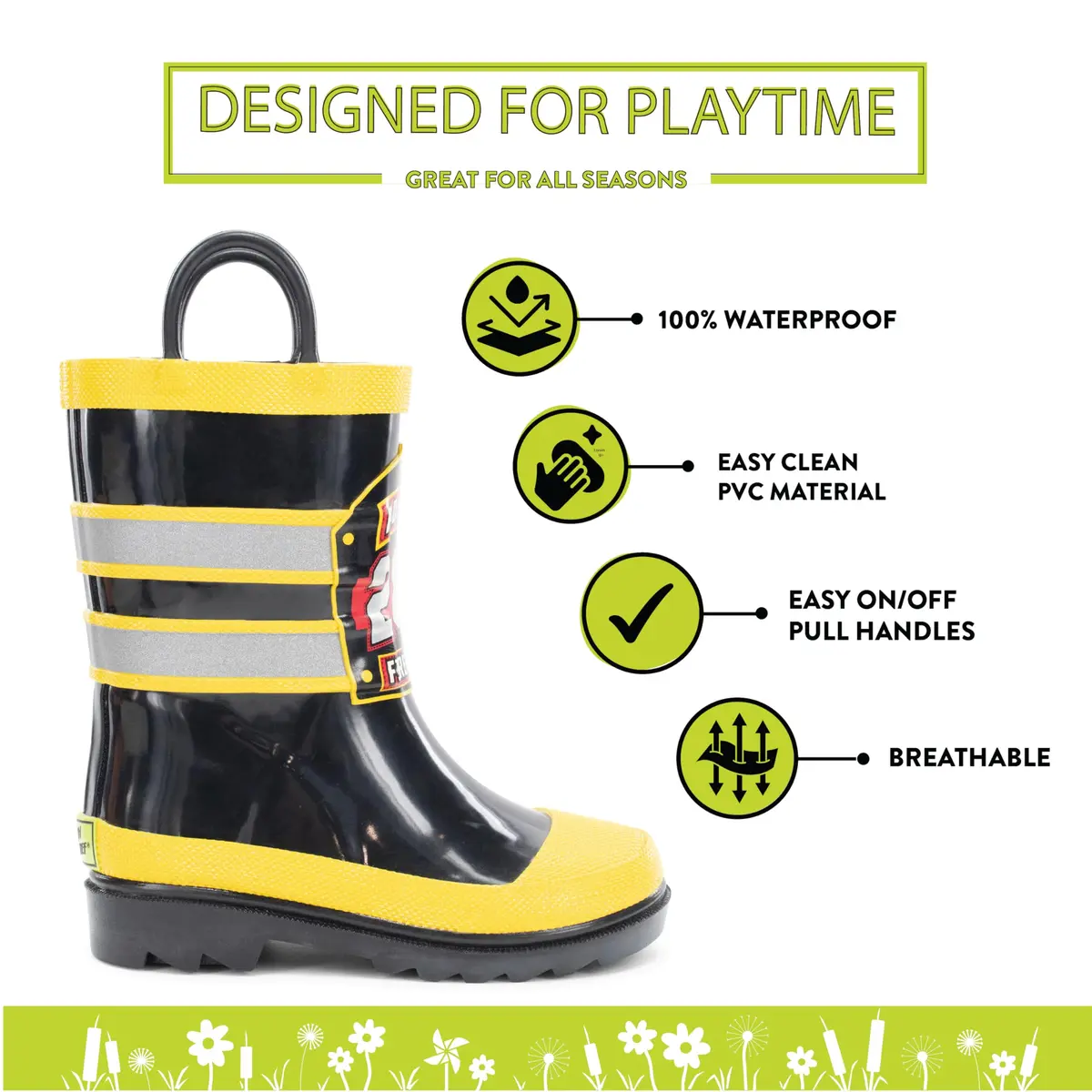 Western Chief Boys Waterproof Rain Boots 7 Toddler | Slip-Resistant & Easy Pull Handles - view 3