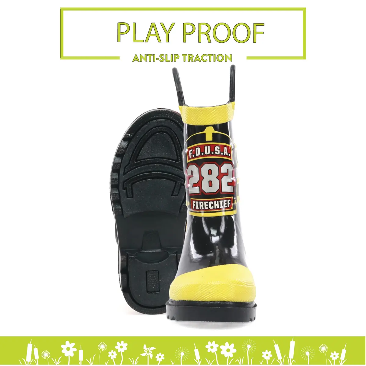 Western Chief Boys Waterproof Rain Boots 7 Toddler | Slip-Resistant & Easy Pull Handles - view 4