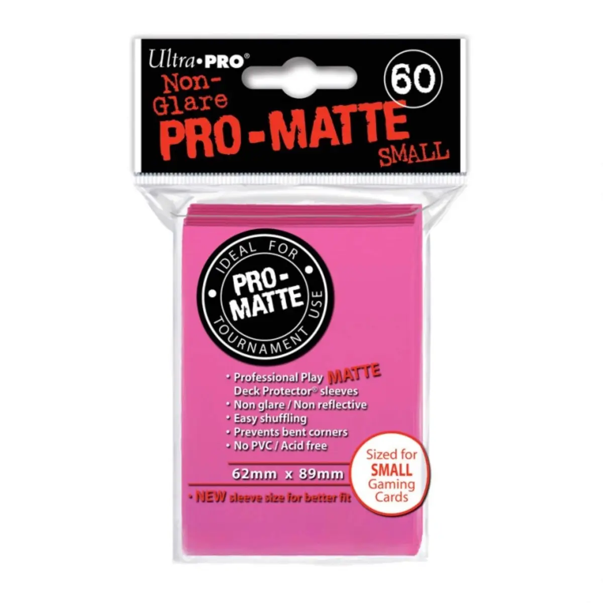 Ultra Pro Bright Pink Pro-Matte Small Deck Protector Sleeves (60) | Card Sleeve for Collectible Cards - main product image