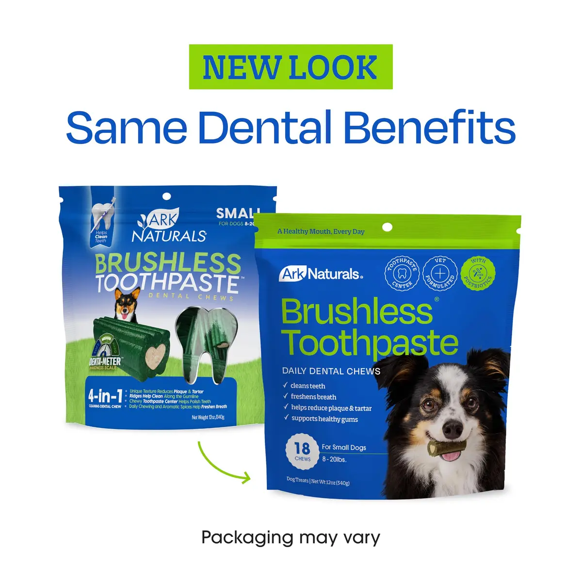 ARK NATURALS Brushless Toothpaste Dog Dental Treats - Large Breeds (10 ct) | 4-in-1 Plaque & Tartar Control, Breath Freshener - view 3