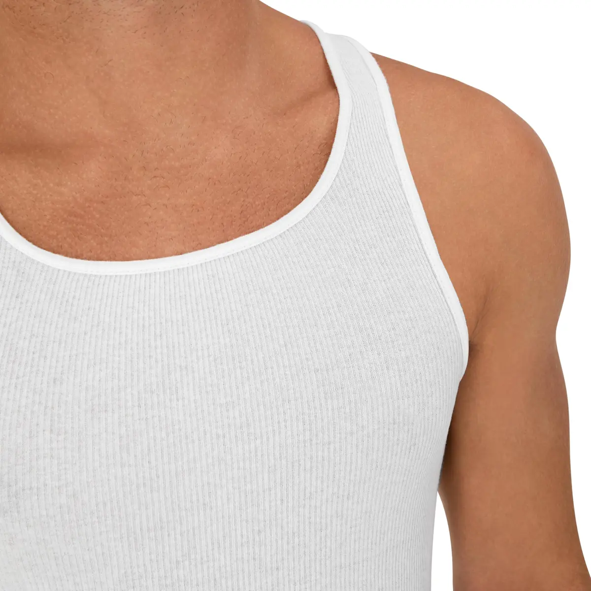 Hanes Men's White Cotton Ribbed Tank Undershirt 6-Pack | Moisture-Wicking & Breathable - view 6