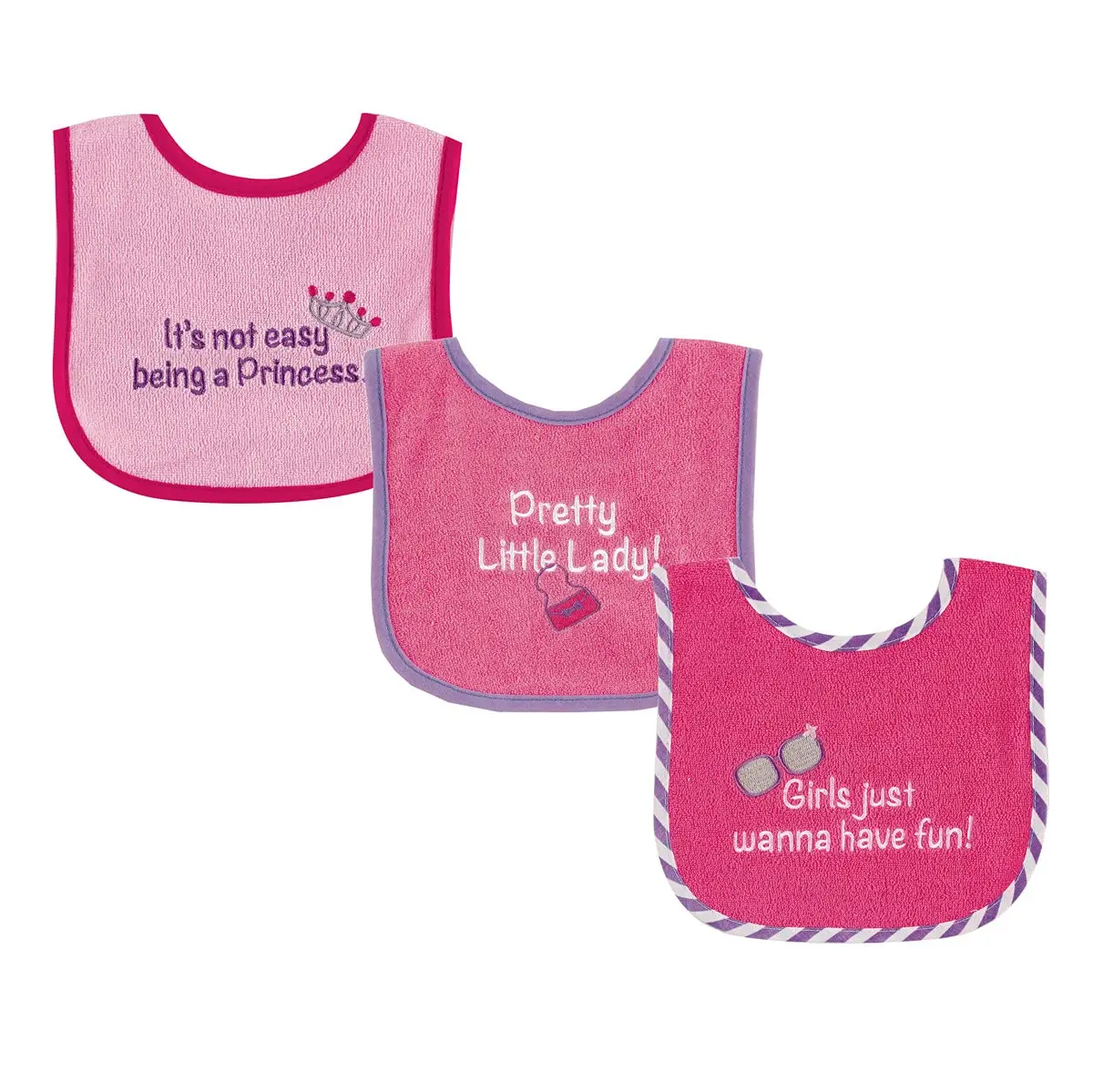 Luvable Friends Baby Cotton Terry Drooler Bibs with PEVA Back | Waterproof, Unisex, One Size - main product image