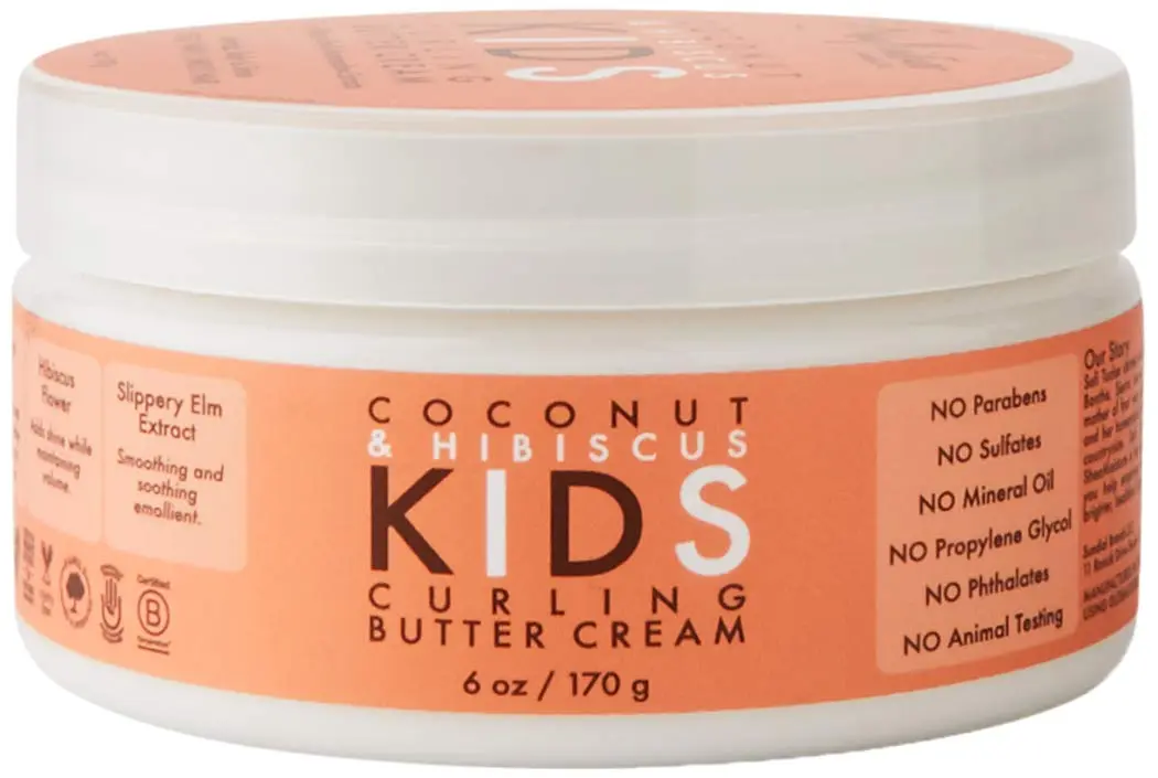 Shea Moisture Coconut & Hibiscus Kids Curling Butter Crème 6 oz | Natural Curl Styling & Moisturizer - view 2