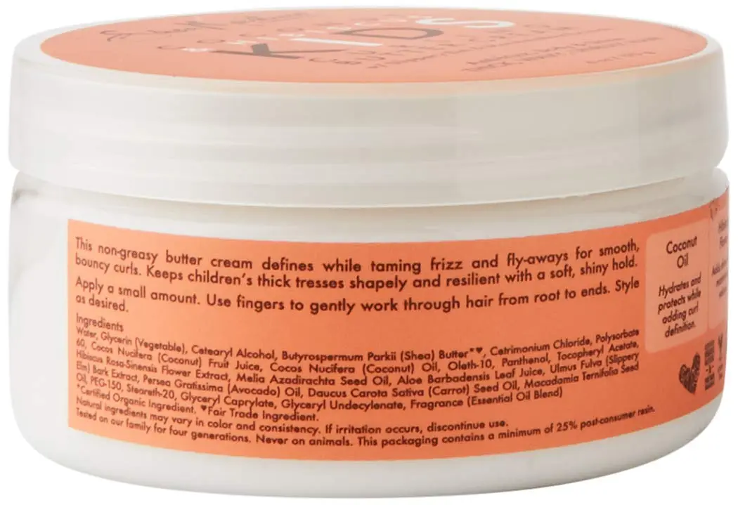 Shea Moisture Coconut & Hibiscus Kids Curling Butter Crème 6 oz | Natural Curl Styling & Moisturizer - view 3