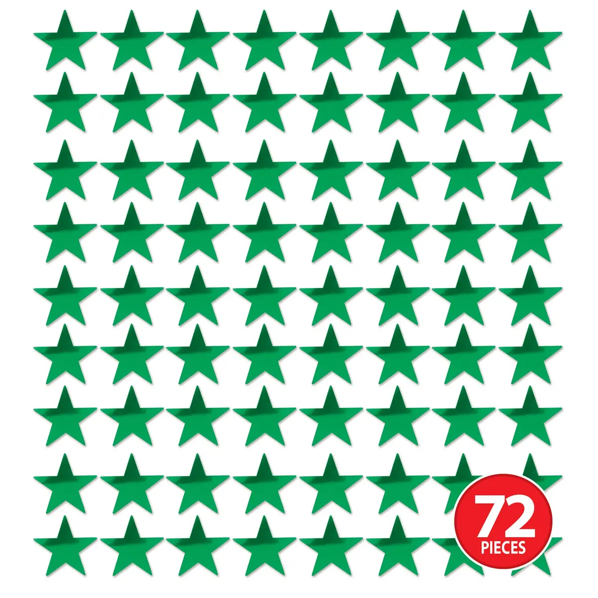 Beistle 72-Pack Foil Green Star Cutouts | Festive Wall & Table Decor for Celebrations - view 3