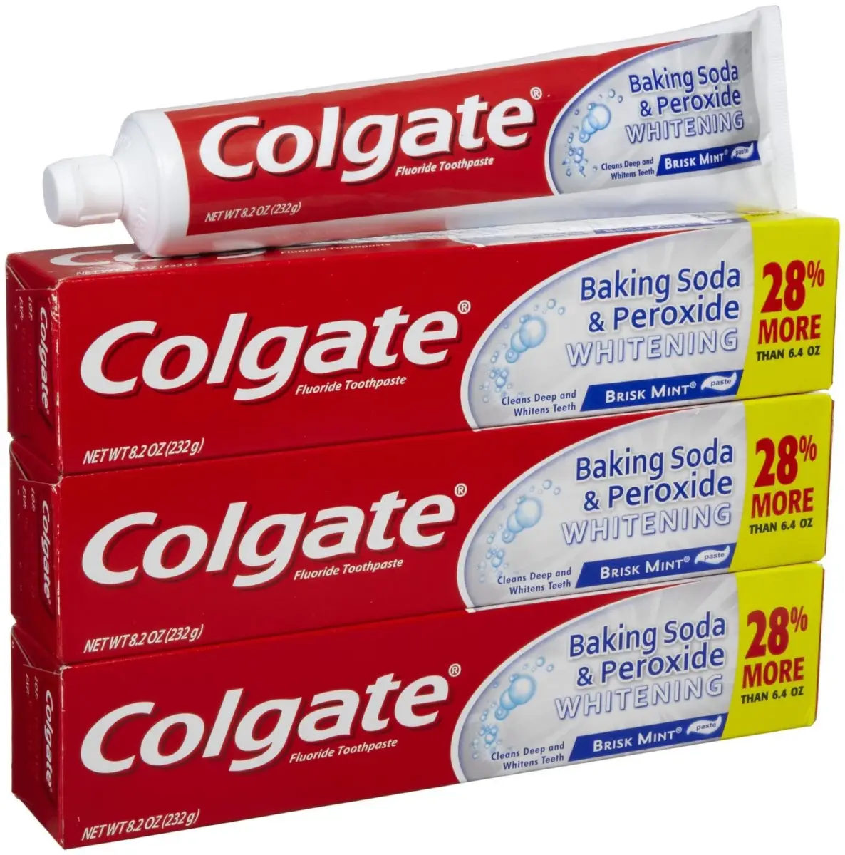 Colgate Baking Soda and Peroxide Whitening Toothpaste, Brisk Mint 24.6oz (726g) | Whitens Teeth & Fights Cavities - main product image