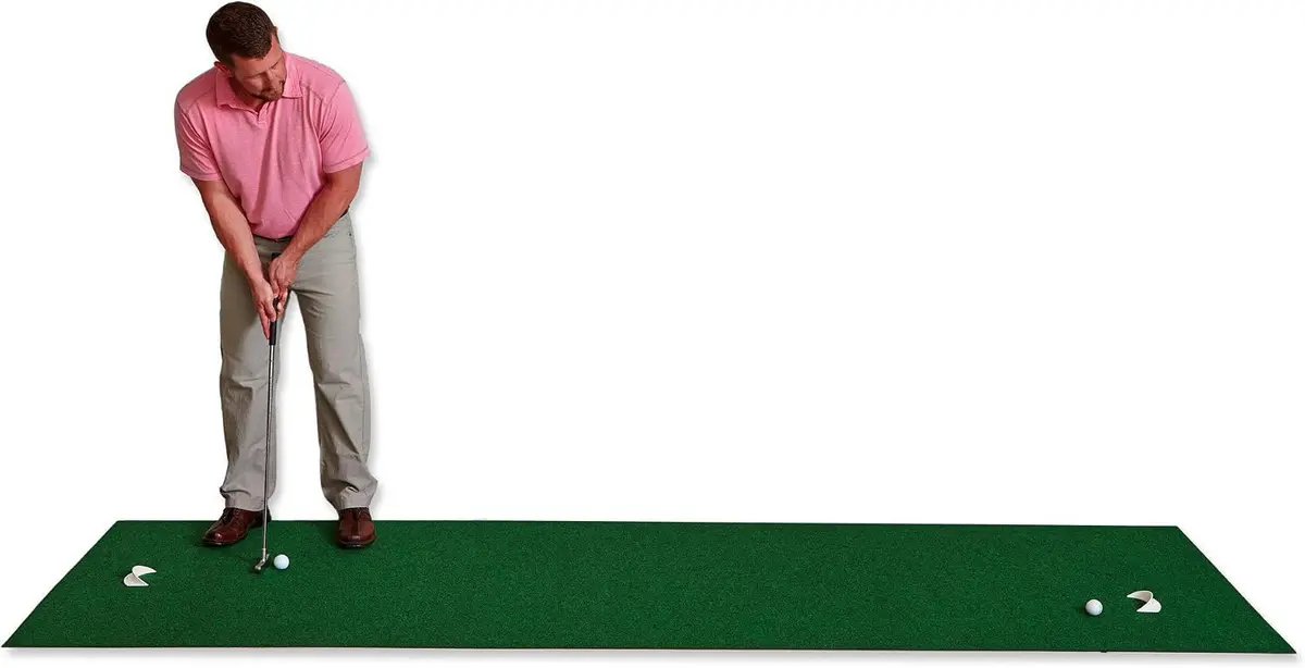 PUTT-A-BOUT Golf Putting Mat 3.05m (11 ft) x 91cm (36 in) Green | Premium Backing for Flat Surface - main product image