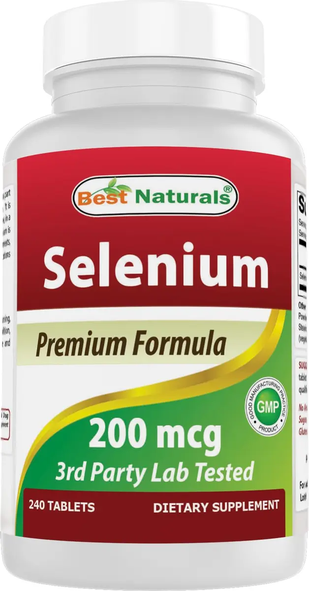 Best Naturals Selenium 200 mcg Supplement 240 Count | Non-GMO & Gluten Free - main product image