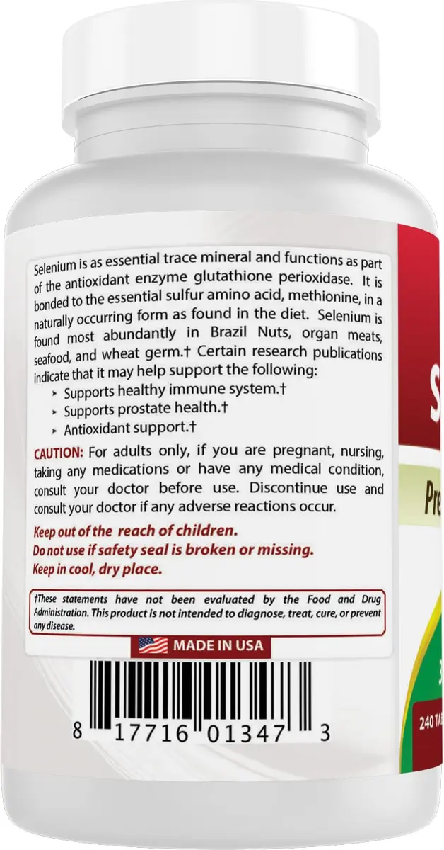 Best Naturals Selenium 200 mcg Supplement 240 Count | Non-GMO & Gluten Free - view 7