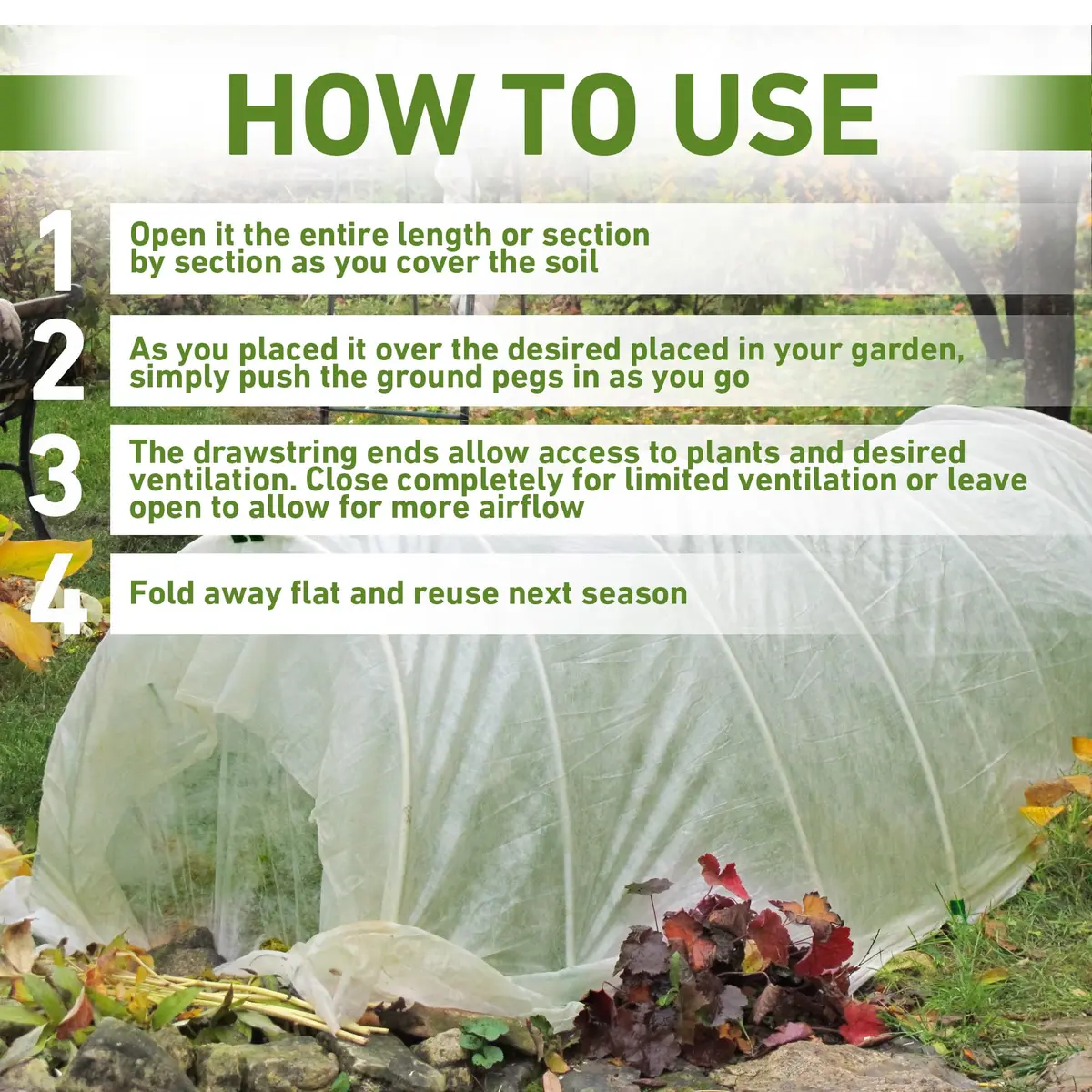 Haxnicks Easy Micromesh Tunnel Garden Cloche Standard Protects Plants & Flowers - view 8