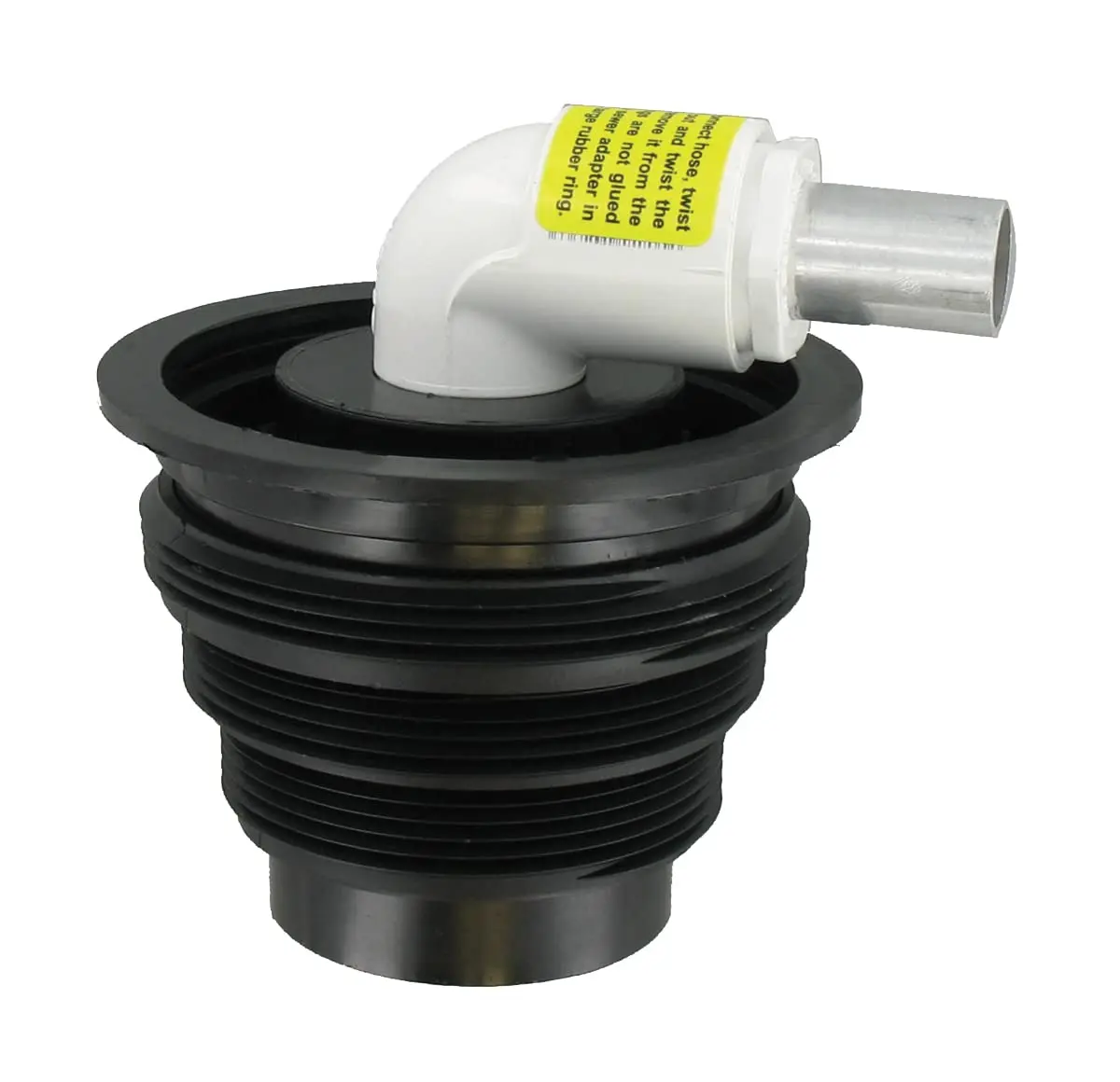 Valterra SS06 Sewer Adapter for SewerSolution System | Black Plastic NPT Thread - main product image