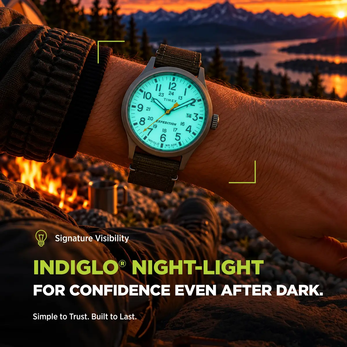 Timex Expedition Scout 40mm Watch | Rugged Outdoor Field Watch with Indiglo & 50m Water Resistance - view 4