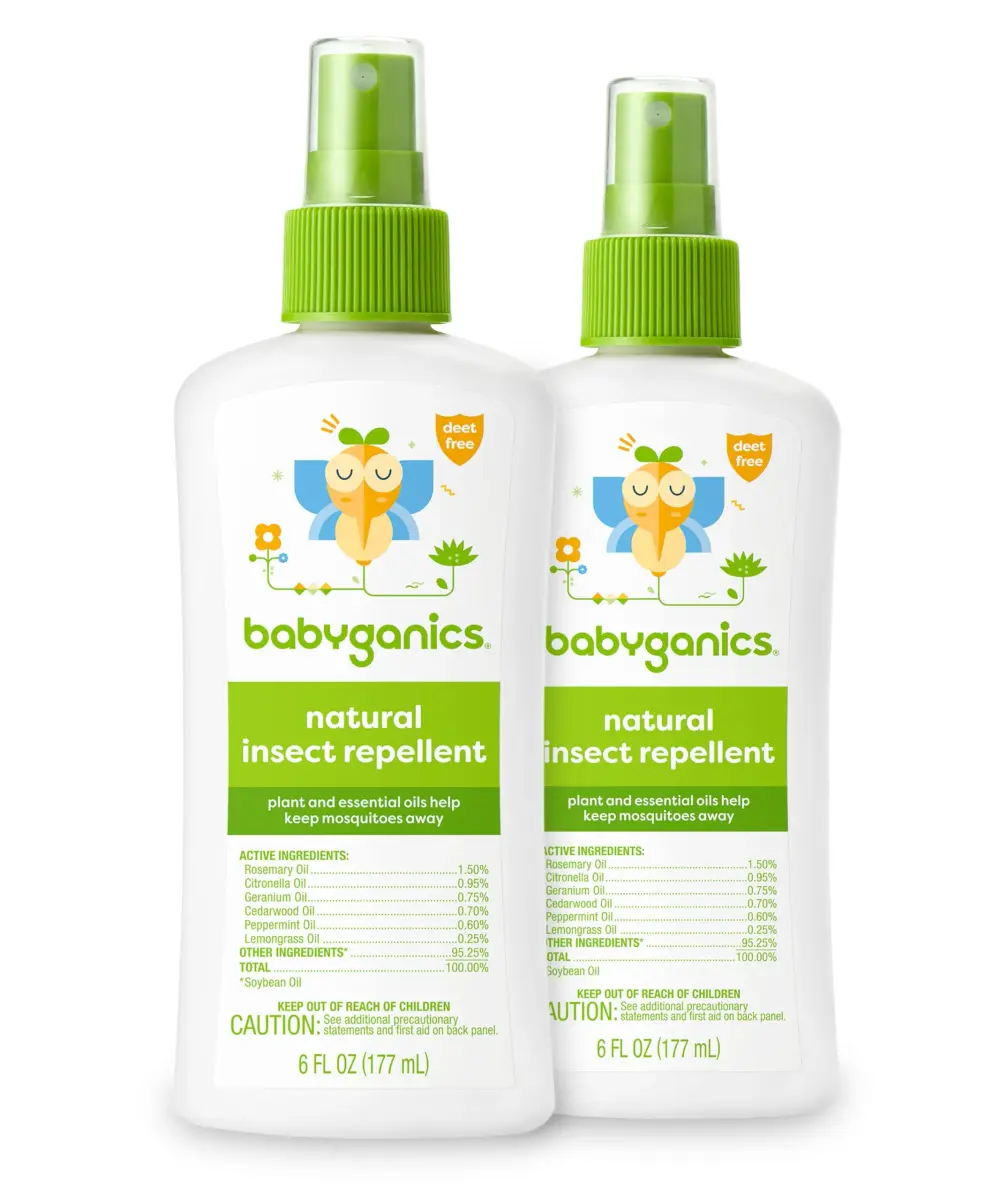 Babyganics Insect Spray, 6 Fl Oz (177 ml) x 2 Bottles | Natural Plant-Based Repellent - main product image