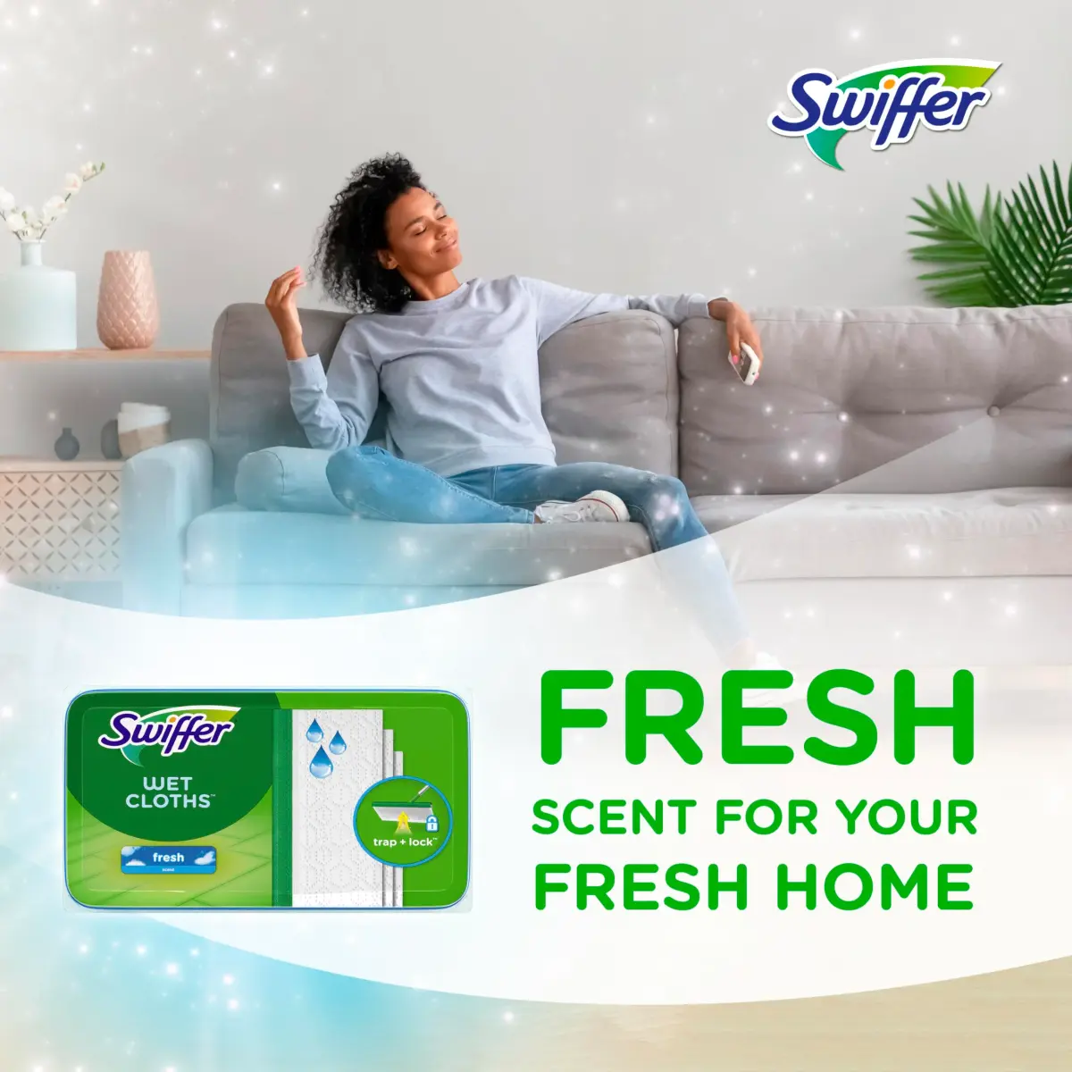 Swiffer Wet Mopping Pad Refills, Open Window Fresh Scent, 24 Count | Microfiber Floor Cleaner for Dirt, Dust, Hair - view 5