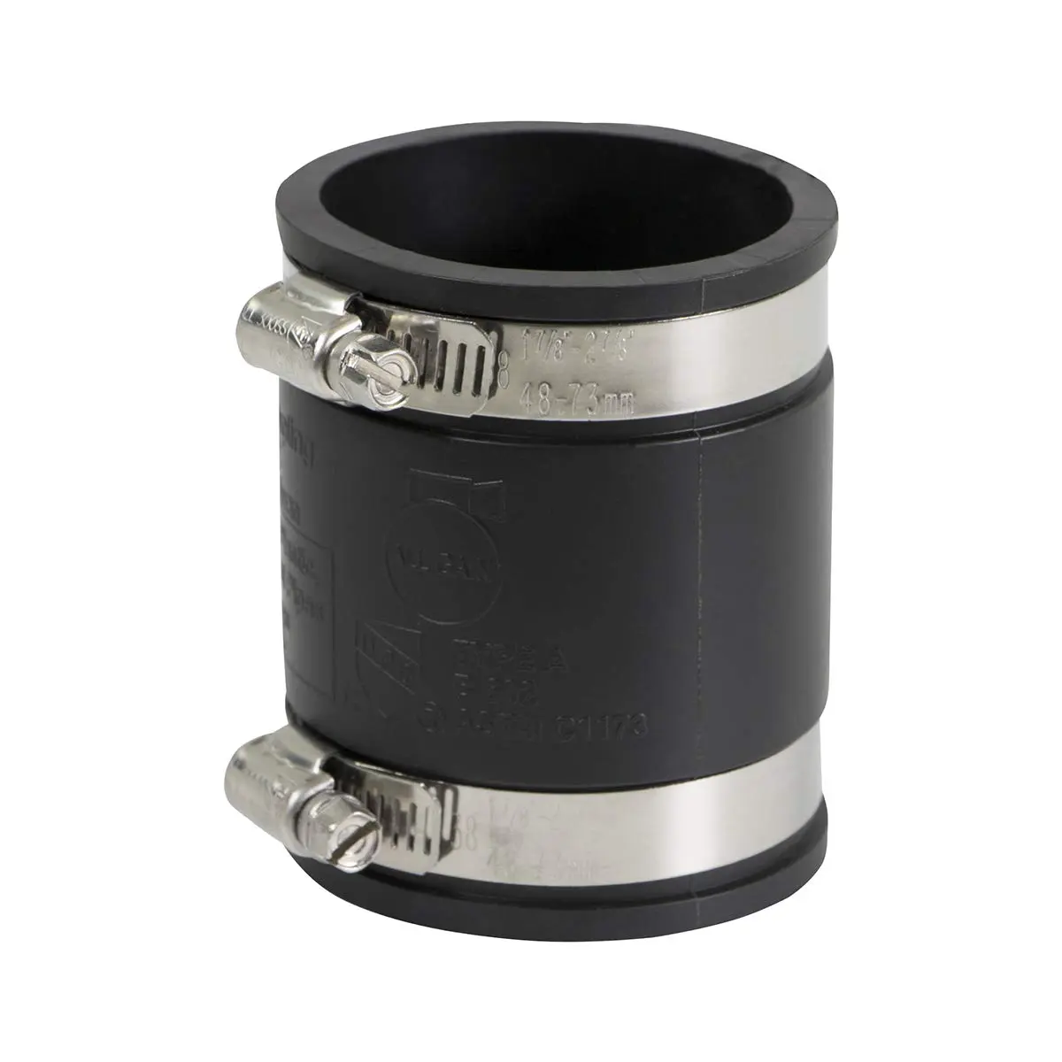 SUPPLYGIANT Flexible PVC Coupling with Stainless Steel Clamps 6.1 cm (2 Inch) | ASTM C1173 Certified - main product image