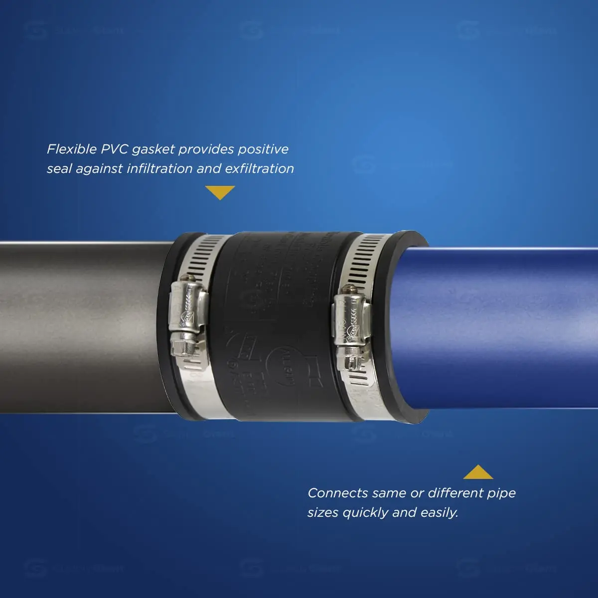 SUPPLYGIANT Flexible PVC Coupling with Stainless Steel Clamps 6.1 cm (2 Inch) | ASTM C1173 Certified - view 6