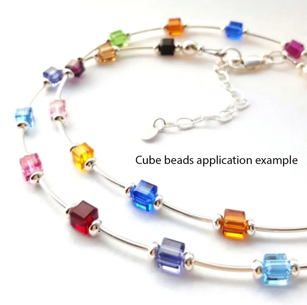 Adabele 100pcs Crystal Beads 4mm | Faceted Cube Glass for Jewelry & Crafts - view 7