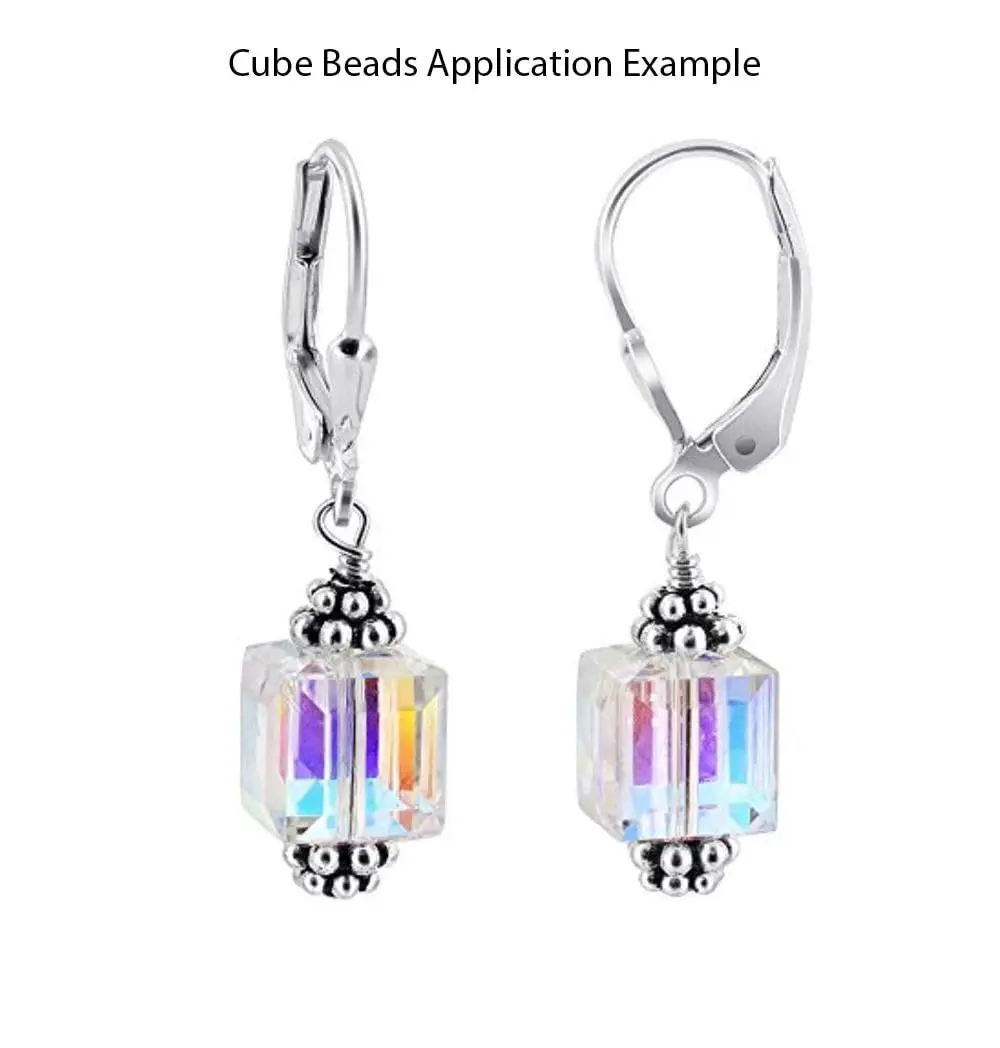 Adabele 100pcs Crystal Beads 4mm | Faceted Cube Glass for Jewelry & Crafts - view 8
