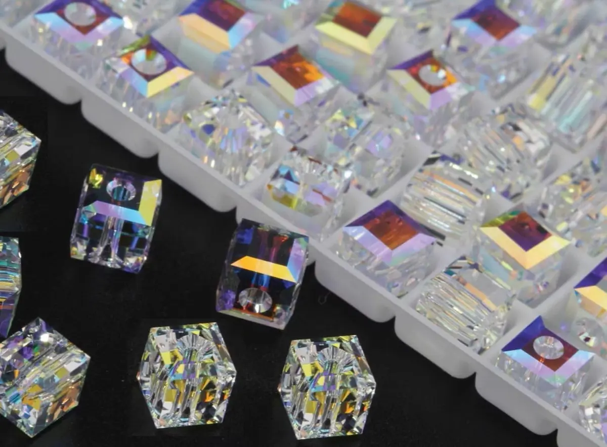 Adabele 100pcs Crystal Beads 4mm | Faceted Cube Glass for Jewelry & Crafts - view 3