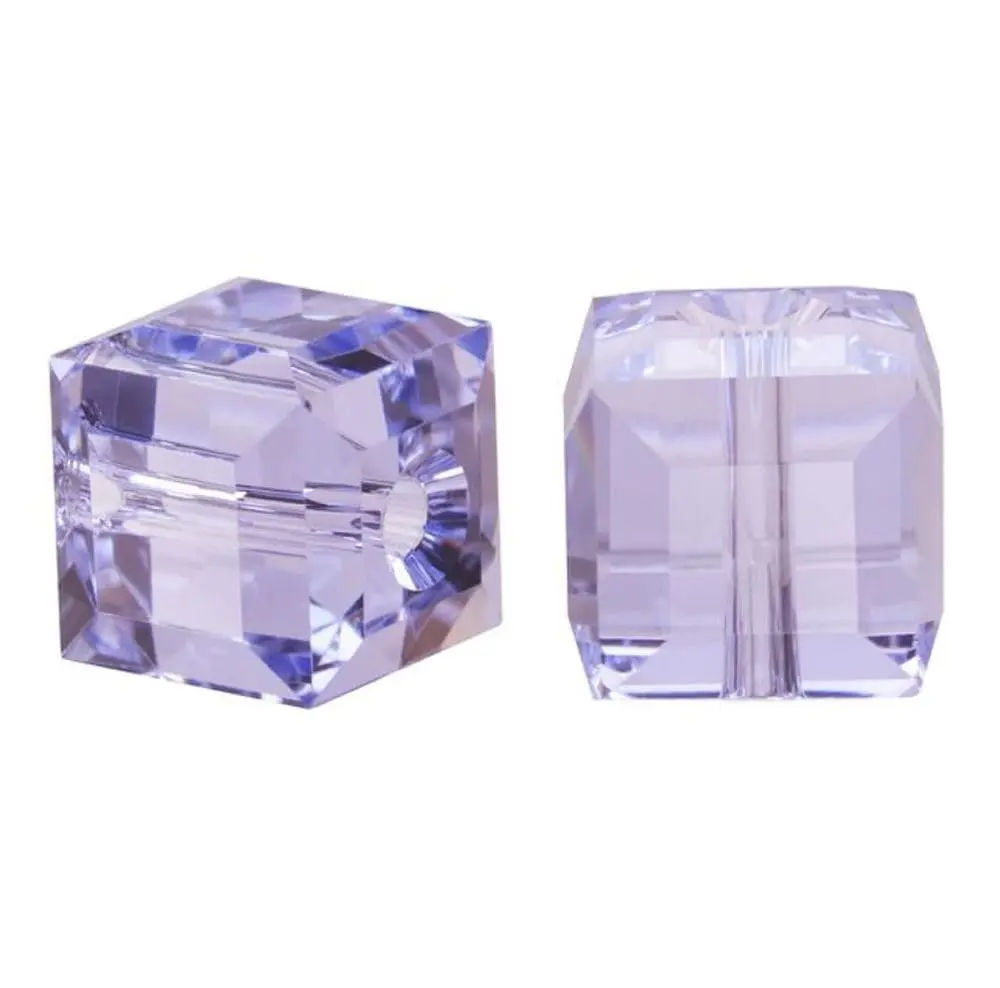 Adabele 4mm Light Violet Cube Crystal Beads | Faceted Glass Spacer Beads for Jewelry & Crafts - main product image
