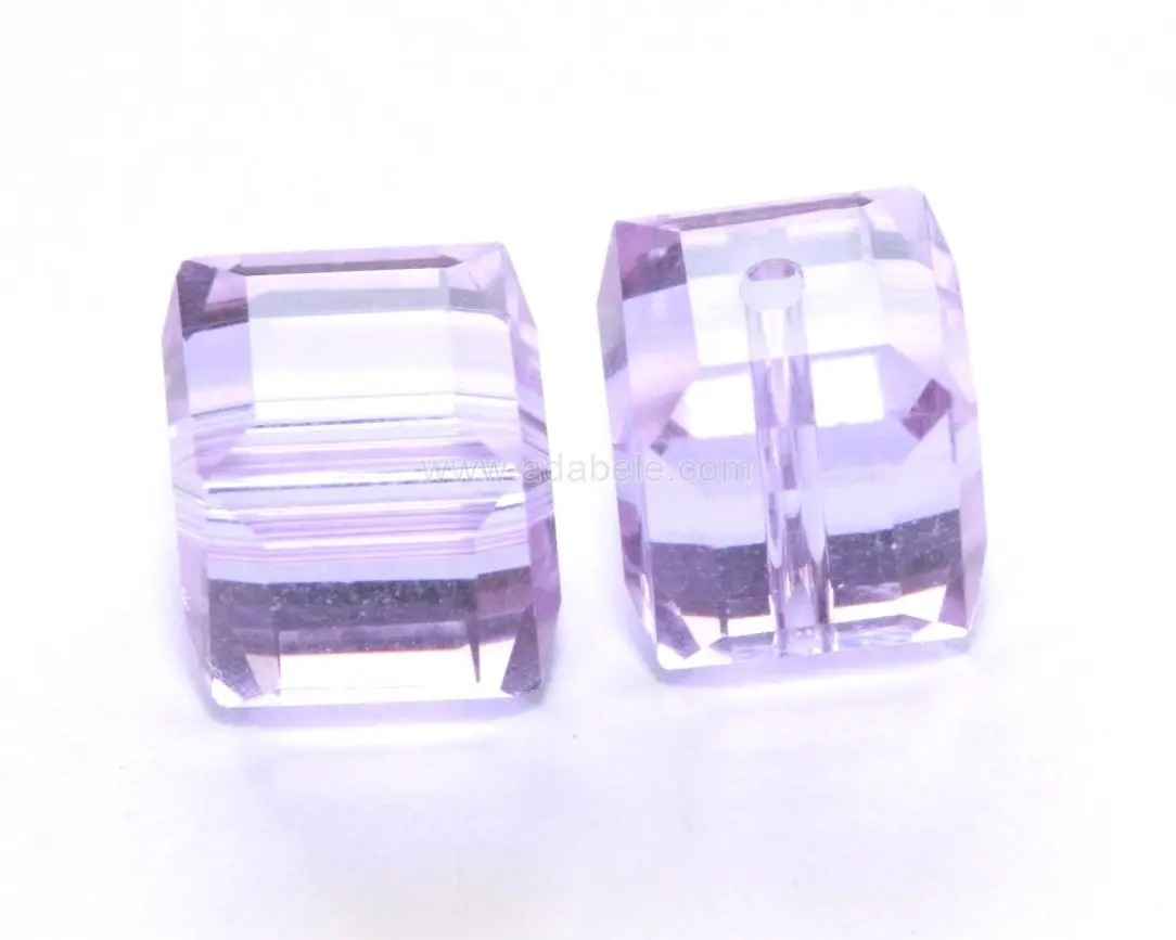 Adabele 4mm Light Violet Cube Crystal Beads | Faceted Glass Spacer Beads for Jewelry & Crafts - view 3