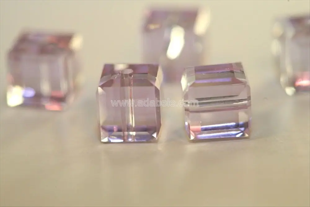 Adabele 4mm Light Violet Cube Crystal Beads | Faceted Glass Spacer Beads for Jewelry & Crafts - view 4