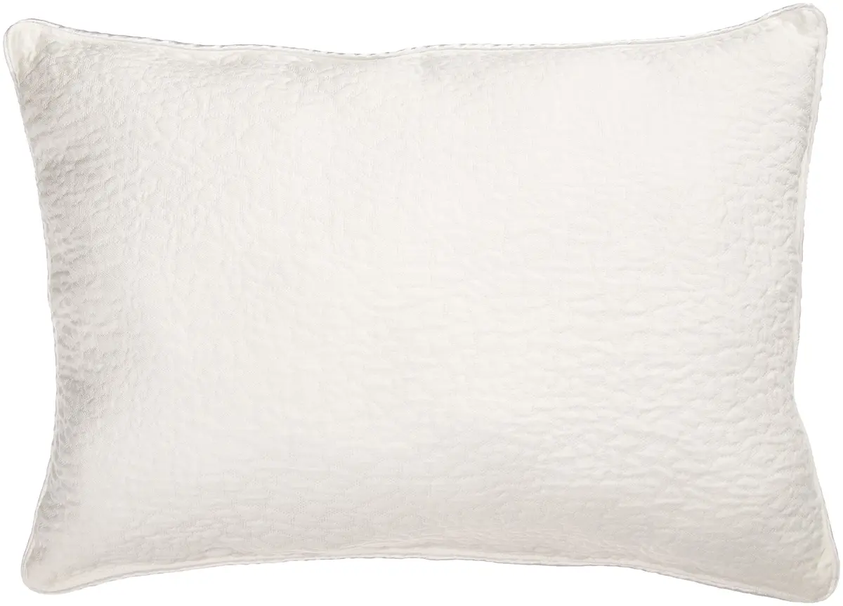 Natural Comfort Pillow Sham Set, 14 x 20-Inch | Cotton Geometric Snow - main product image