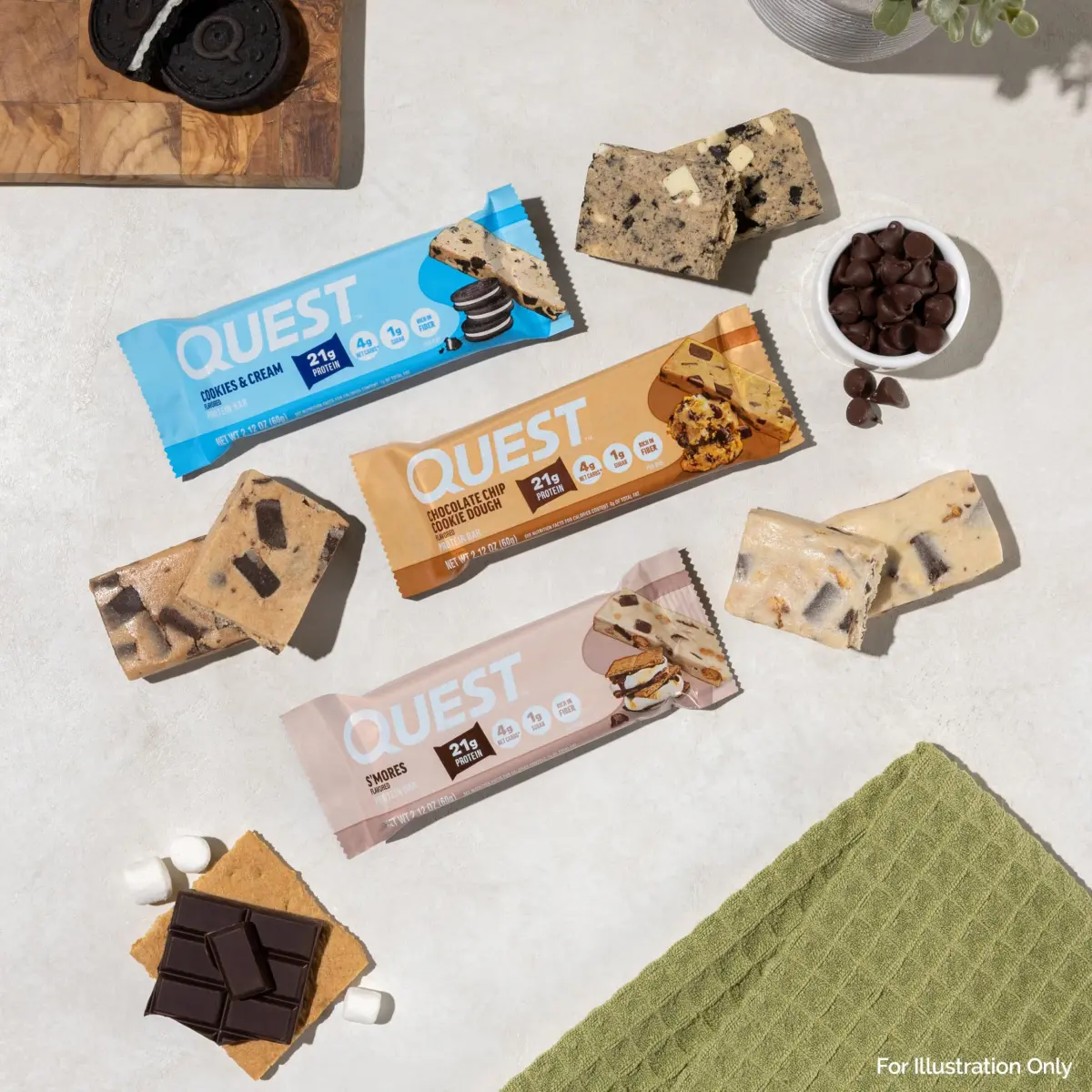 Quest Cookies & Cream Protein Bars 21g Protein 60g (12 Count) - view 6