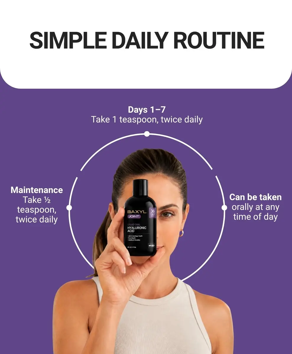 BAXYL Liquid Hyaluronic Acid Supplement for Joint & Skin, 6 Oz | Fast Absorbing, Vegan, Gluten-Free - view 7