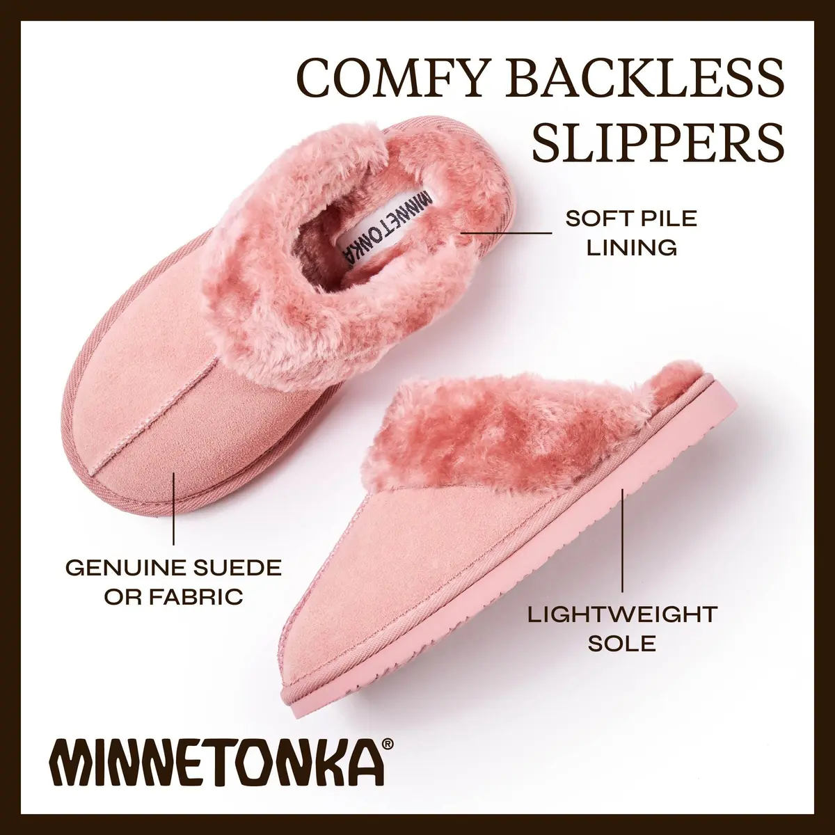 Minnetonka Chesney Scuff Flat, Cinnamon, 11 M US | Comfortable Suede House Slippers - view 5