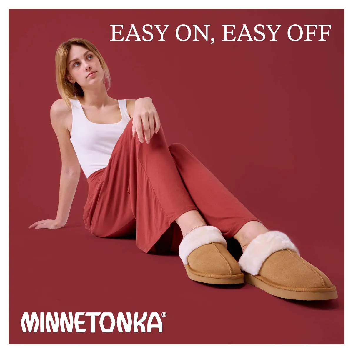 Minnetonka Chesney Scuff Flat, Cinnamon, 11 M US | Comfortable Suede House Slippers - view 4