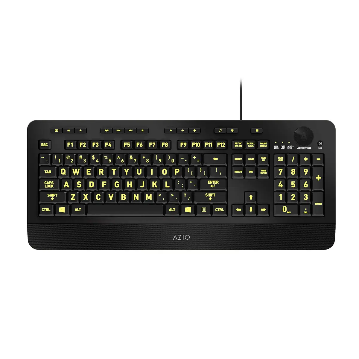 Azio Vision Backlit Computer Keyboard with Large Print Keys | 5 Color Interchangeable Backlight - view 2