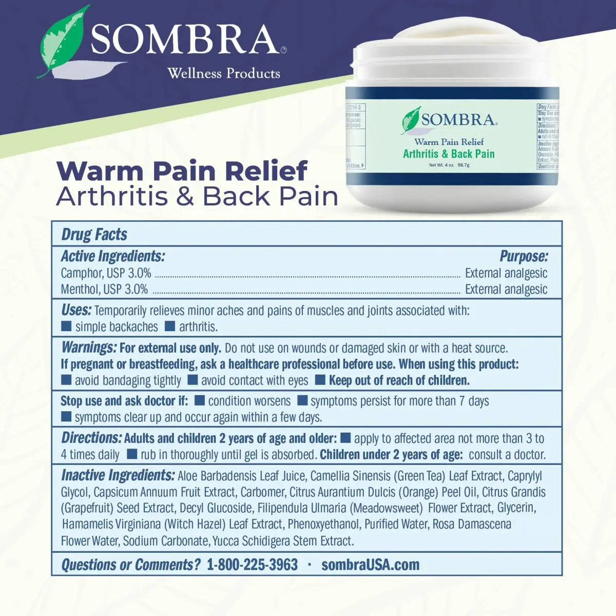 Sombra Warm Therapy Pain Relieving Gel 454 g (16 oz) - 2 Pack | Arthritis, Back Pain & Pre-Exercise Rub - view 7