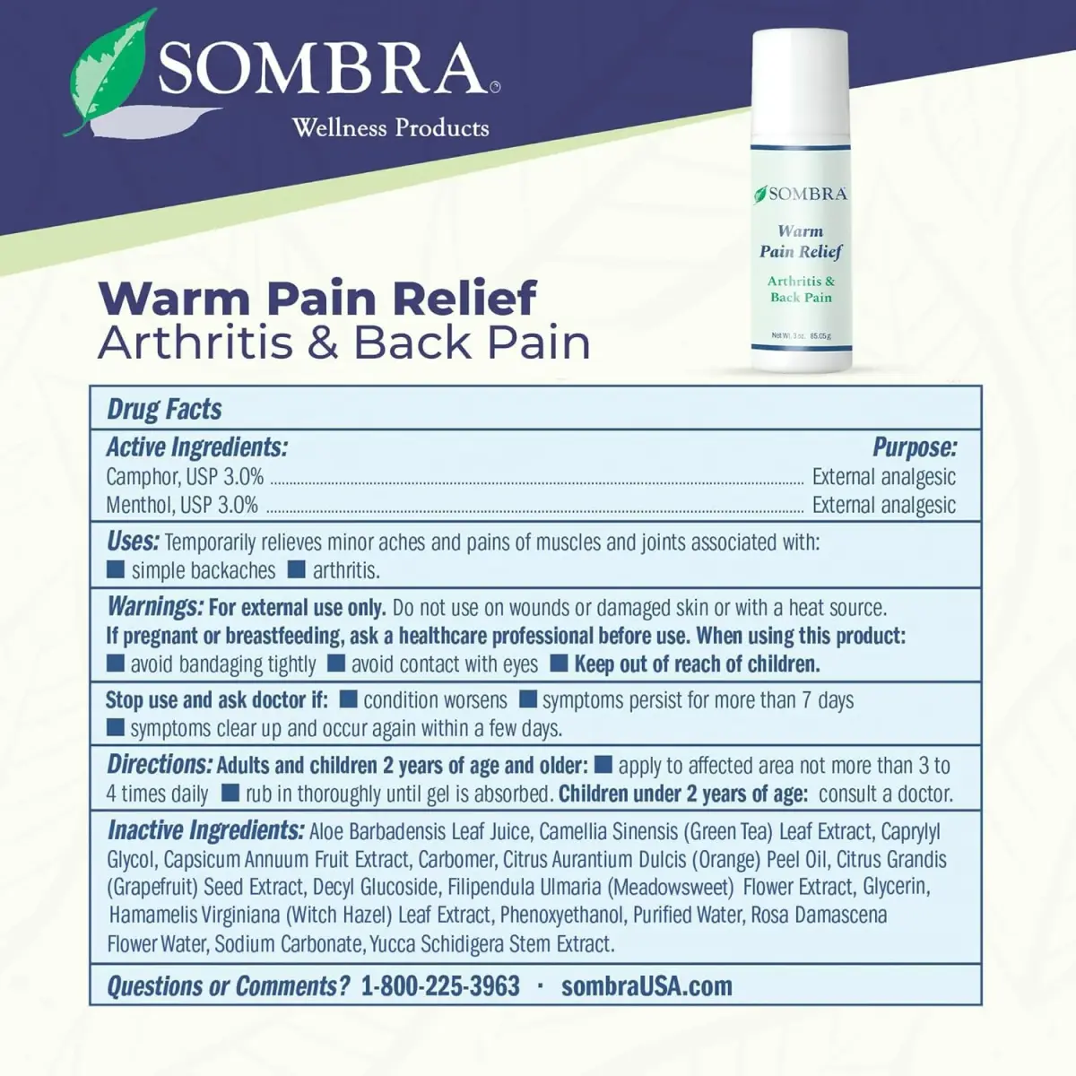 Sombra Warm Pain Relief Gel 177ml (6 Fl Oz) Roll-On | Arthritis & Back Pain Treatment - view 7