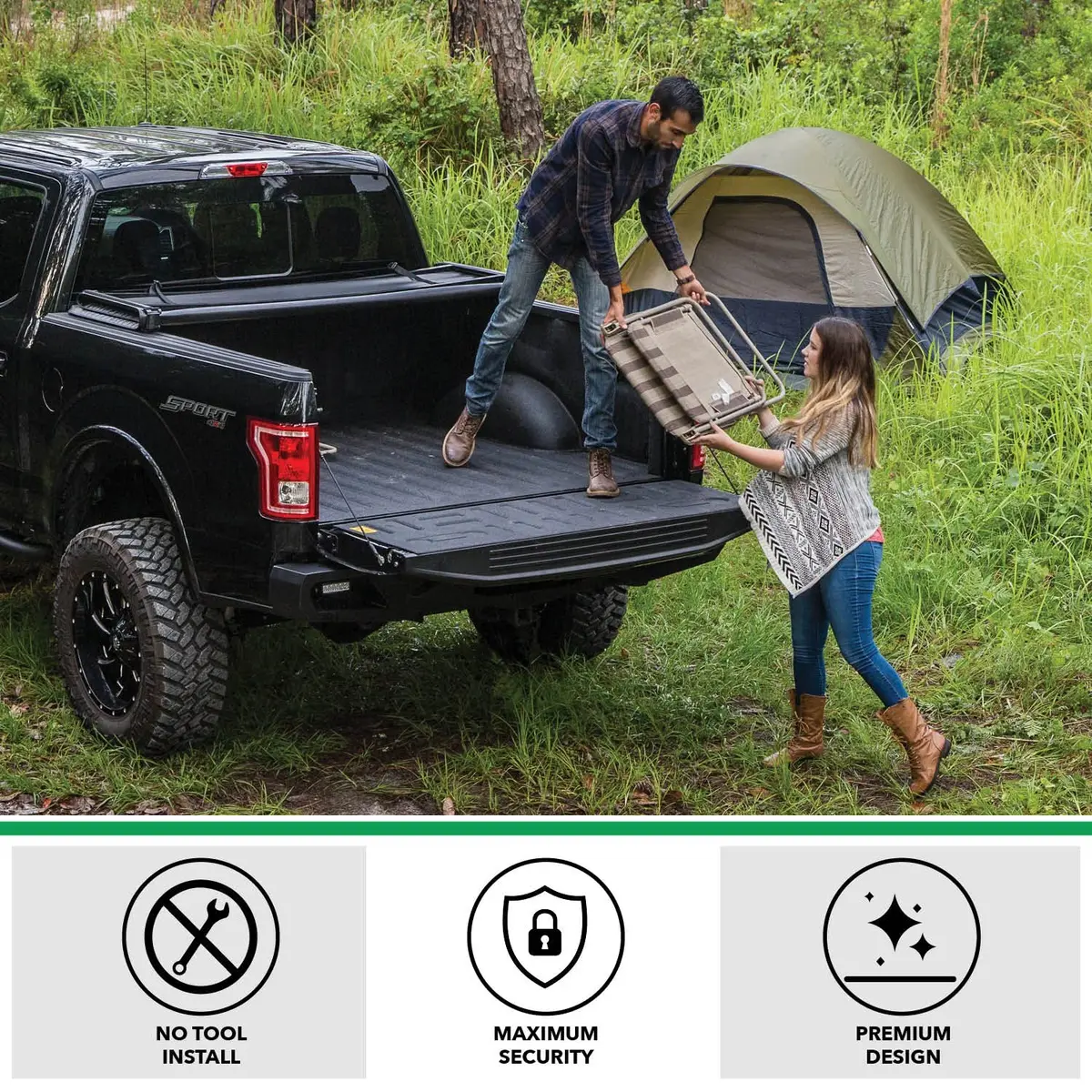 Gator ETX Soft Tri-Fold Truck Bed Tonneau Cover | 8' 2" Bed | Heavy-Duty Vinyl, Easy No-Tool Install, Made in the USA - view 6