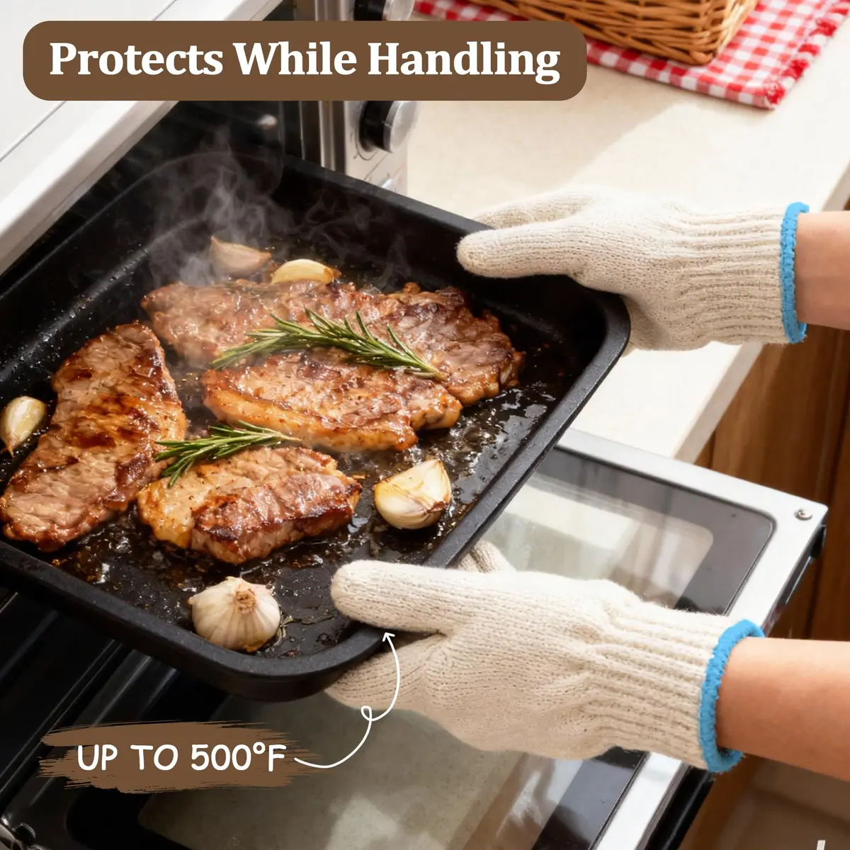 MARKETTY Heat Resistant Gloves 932°F Oven Gloves 1 Pair | Cut-Resistant Grill Gloves - view 4