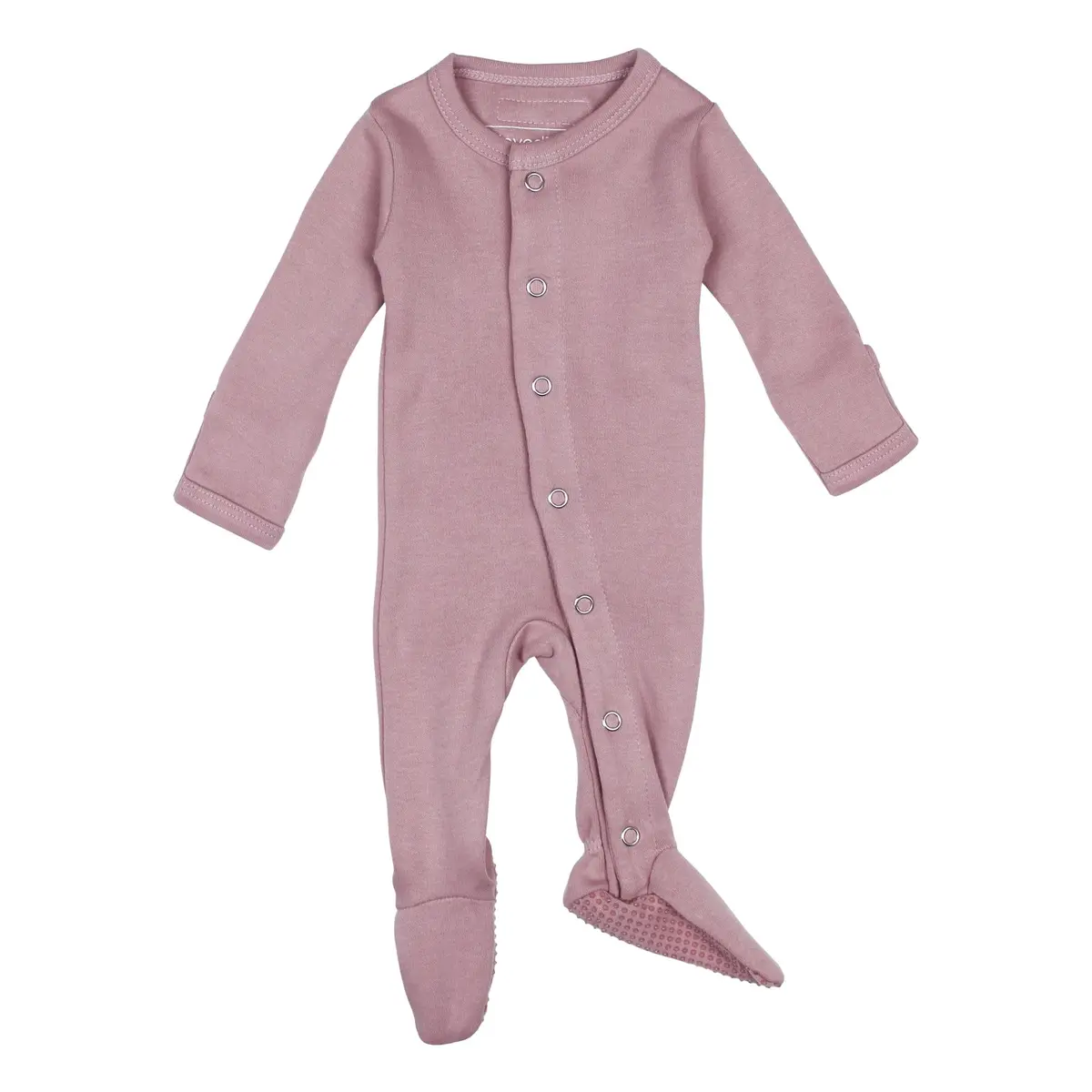 L'ovedbaby Baby Girls Organic Snap One-Piece Footies, Lavender, 0-3 Months US | GOTS Certified Organic Cotton - main product image