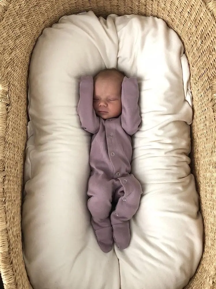 L'ovedbaby Baby Girls Organic Snap One-Piece Footies, Lavender, 0-3 Months US | GOTS Certified Organic Cotton - view 4