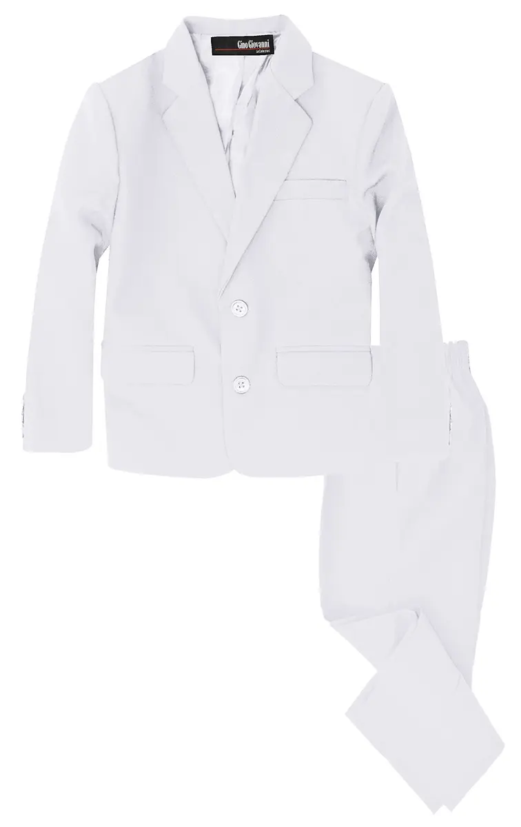 Gino Giovanni Boys 2 Piece Suit Set 8 White | Formal, Durable & Comfortable - main product image