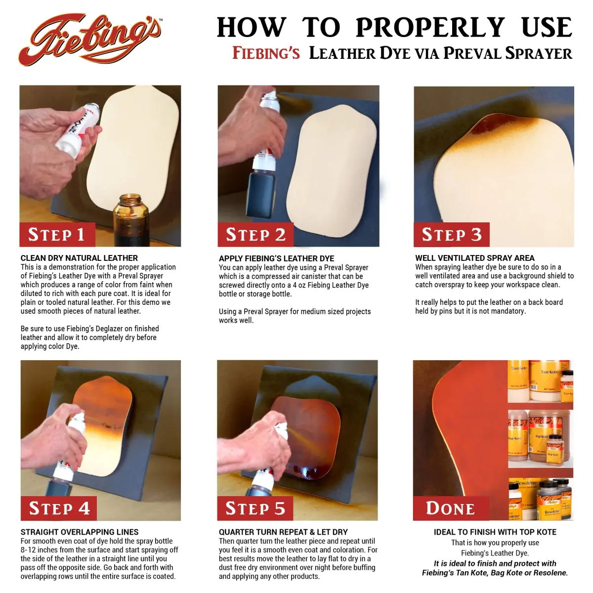 Fiebing's British Tan Leather Dye 118ml (4 fl oz) - Alcohol-Based Penetrating Dye - view 3
