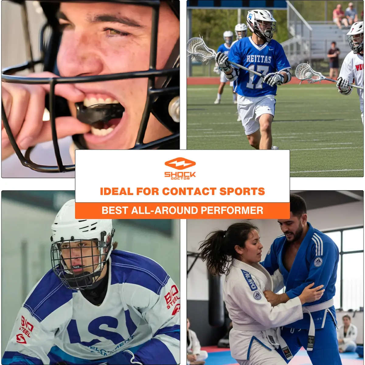 Shock Doctor Gel Max Youth Mouth Guard with Strap, Blue, Unflavored, 1 Count | Heavy Duty Protection & Custom Fit - view 7