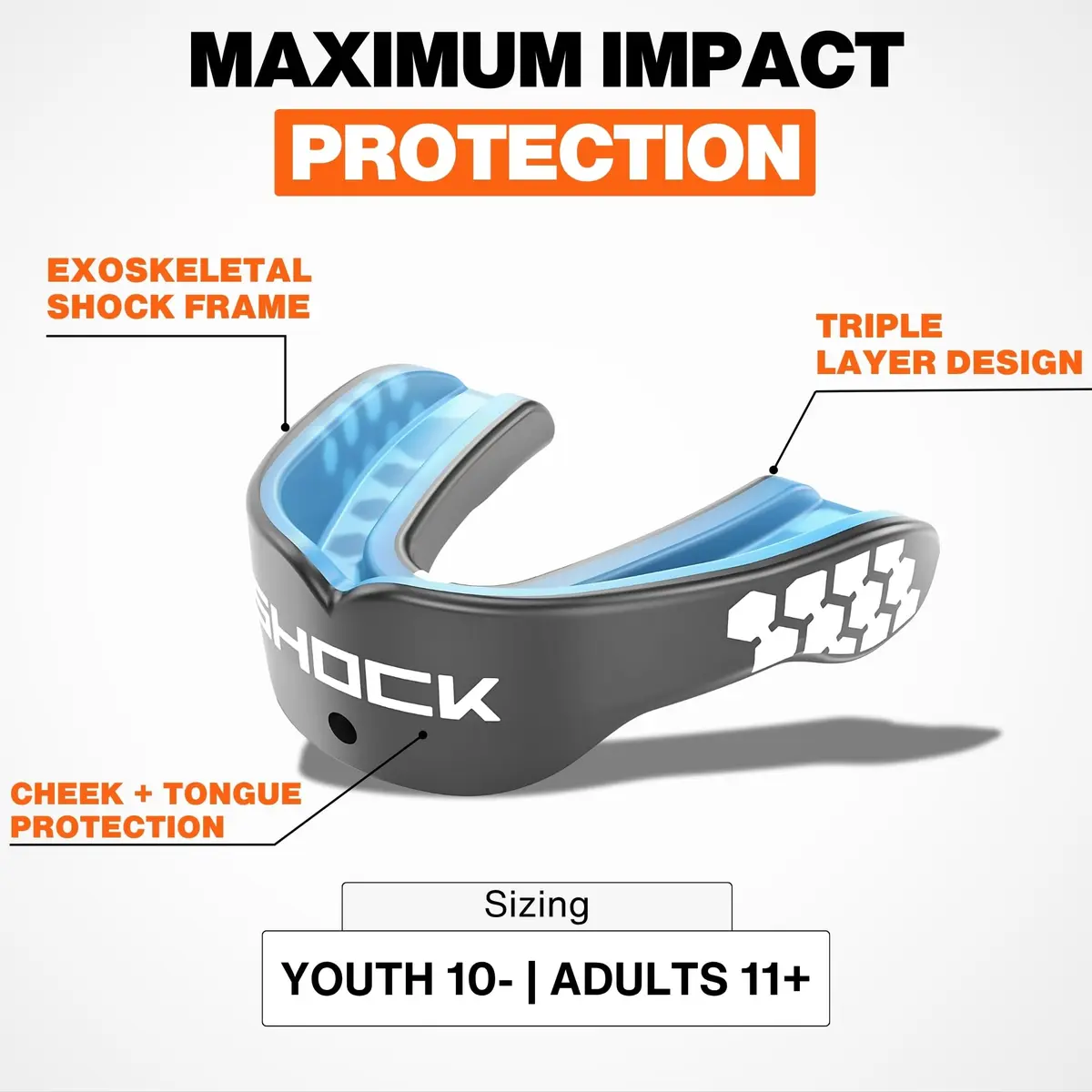 Shock Doctor Gel Max Mouth Guard Heavy Duty & Custom Fit | Sports & Contact Protection for Youth & Adults - view 2