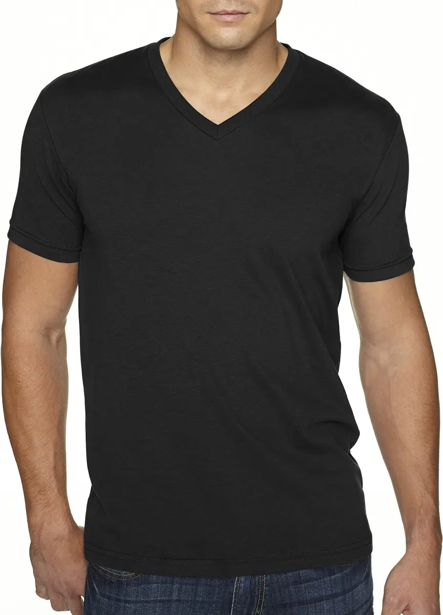 The Next Level Men's Sueded V-Neck T-Shirt Black XS | Lightweight Cotton-Poly Blend for Daily Wear - main product image