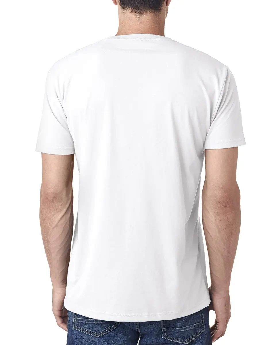 The Next Level Men's Sueded XS WHITE | Unisex Cotton-Polyester T-Shirt, Slim Fit, Short Sleeve, V-Neck, Regular Size - view 2
