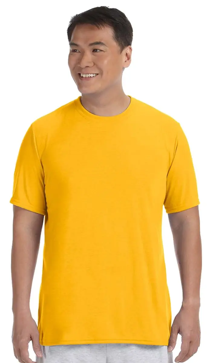 Gildan Adult Performance® 5 oz. T-Shirt Gold Small | Moisture Wicking & Snag Resistant - main product image