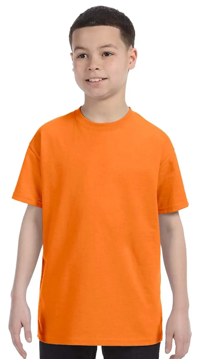 Gildan Youth Heavy Cotton T-Shirt 20F Safety Orange Medium | Durable 100% Cotton Tee for Kids - main product image