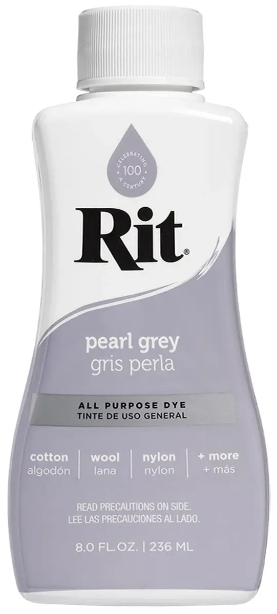 Rit All-Purpose Liquid Fabric Dye, Pearl Gray 237ml (8 Fl Oz) | Concentrated Formula for Cotton, Linen, Silk, Wool, Rayon, Nylon - main product image