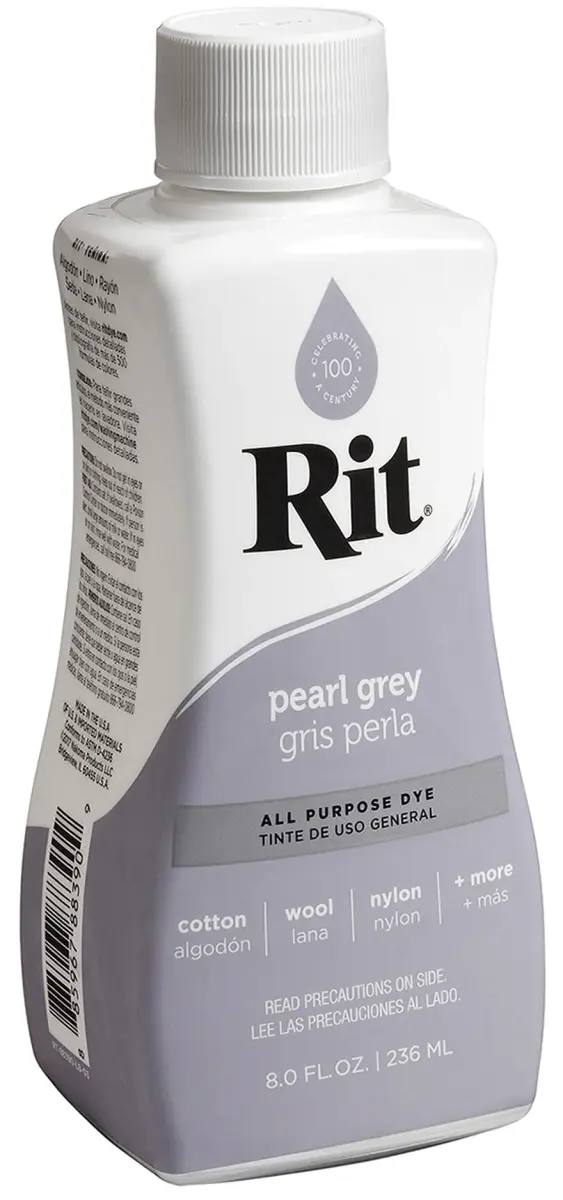 Rit All-Purpose Liquid Fabric Dye, Pearl Gray 237ml (8 Fl Oz) | Concentrated Formula for Cotton, Linen, Silk, Wool, Rayon, Nylon - view 2