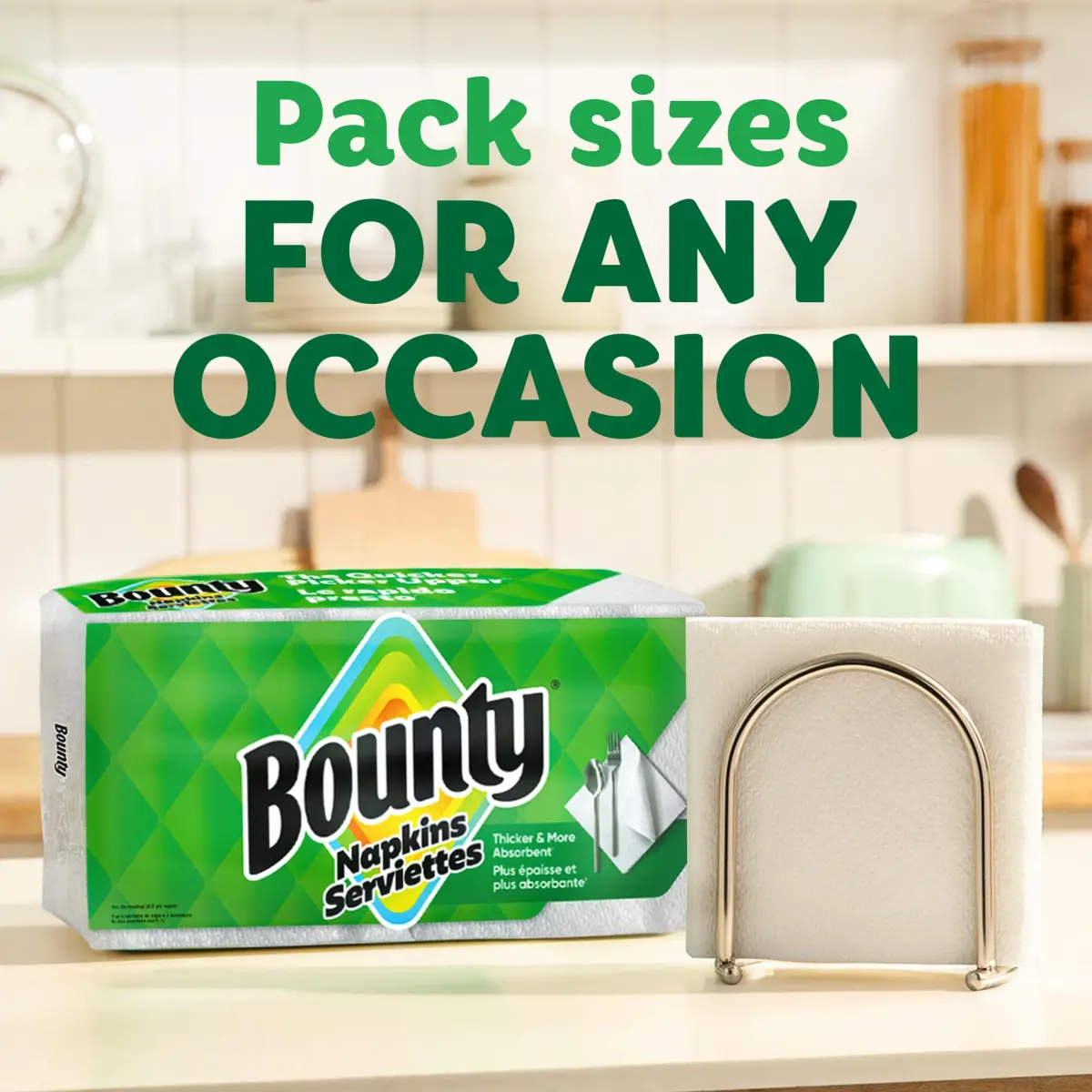 Bounty Paper Napkins White 400 Count | 2X Stronger When Wet for Mealtime Messes - view 5